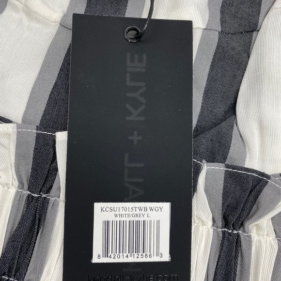 Women Kendall & Kylie Stripe Peplum Cami - Picture 5 of 8